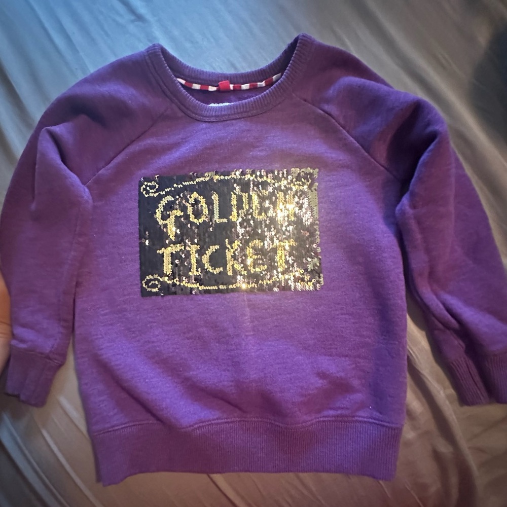 MB 3/4 Willy Wonka golden ticket sweatshirt